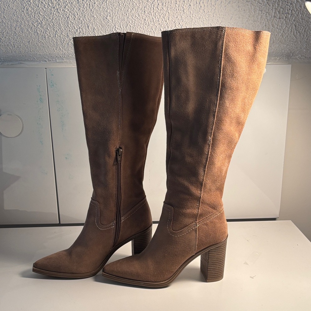 Steve Madden Tan Suede Heeled Boots